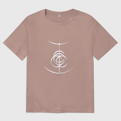 Футболка оверсайз женская Логотип Elden Ring арт, цвет: пыльно-розовый