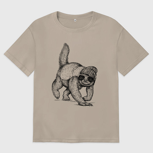 Женская футболка оверсайз Медоед на стиле / Миндальный – фото 1