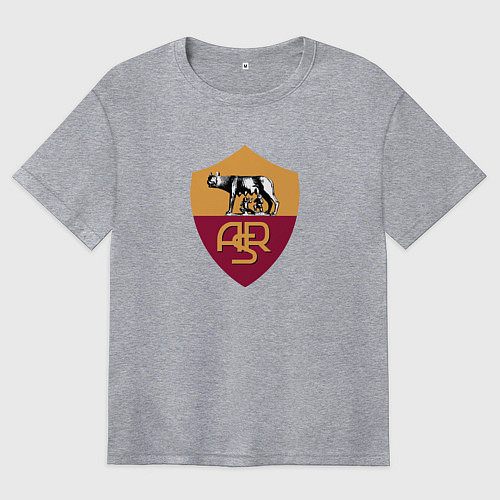Женская футболка оверсайз Roma fc club / Меланж – фото 1