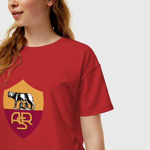 Женская футболка оверсайз Roma fc club / Красный – фото 3