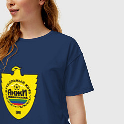 Футболка оверсайз женская Анжи махачкала, цвет: тёмно-синий — фото 2