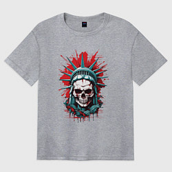 Футболка оверсайз женская Зомби Статуя Свободы, цвет: меланж