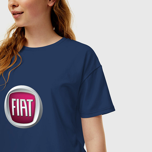 Женская футболка оверсайз Fiat Italy / Тёмно-синий – фото 3