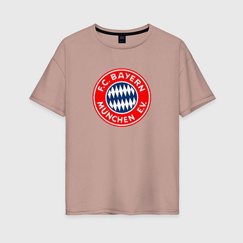 Женская футболка оверсайз Бавария клуб / Пыльно-розовый – фото 1
