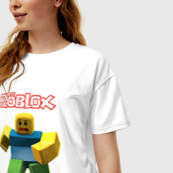 Футболка оверсайз женская Roblox бегущий персонаж, цвет: белый — фото 2