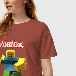 Футболка оверсайз женская Roblox бегущий персонаж, цвет: кирпичный — фото 2