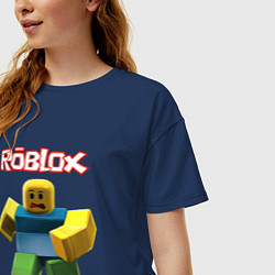 Футболка оверсайз женская Roblox бегущий персонаж, цвет: тёмно-синий — фото 2