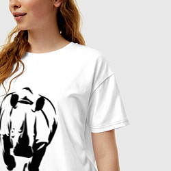 Футболка оверсайз женская Носорог атакует, цвет: белый — фото 2