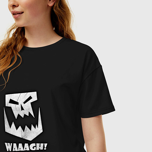 Женская футболка оверсайз Waaagh / Черный – фото 3