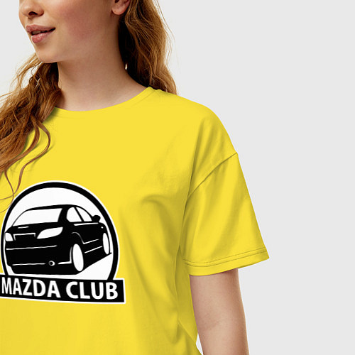 Женская футболка оверсайз Mazda club / Желтый – фото 3