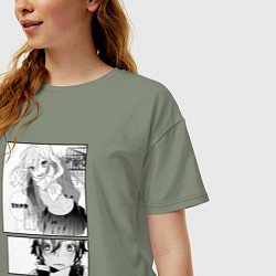 Футболка оверсайз женская Манга Хоримия, цвет: авокадо — фото 2