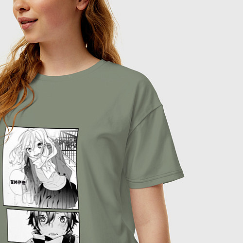 Женская футболка оверсайз Манга Хоримия / Авокадо – фото 3