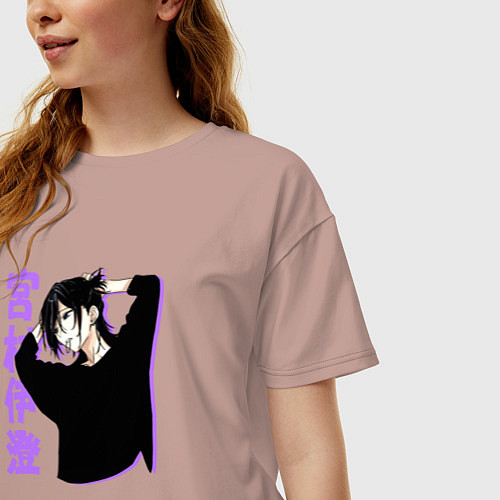 Женская футболка оверсайз Изуми - Хоримия / Пыльно-розовый – фото 3