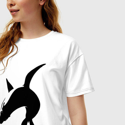 Женская футболка оверсайз Морской котик плавает / Белый – фото 3
