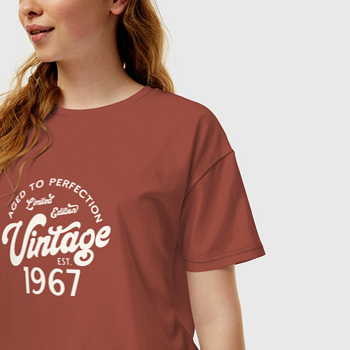 Женская футболка оверсайз 1967 год, выдержанный до совершенства / Кирпичный – фото 3