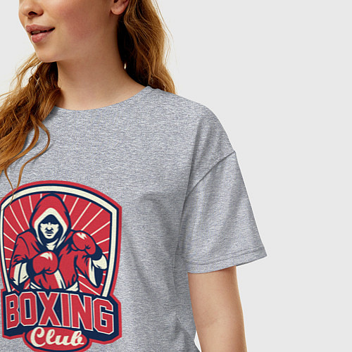 Женская футболка оверсайз Club boxing / Меланж – фото 3