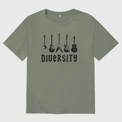 Футболка оверсайз женская Разнообразие гитар, цвет: авокадо