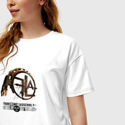 Футболка оверсайз женская Frontline Assembly - 3D Logo, цвет: белый — фото 2