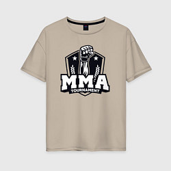 Футболка оверсайз женская Турнир MMA, цвет: миндальный