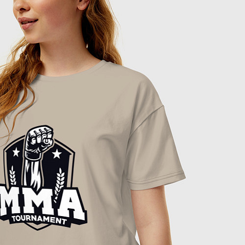 Женская футболка оверсайз Турнир MMA / Миндальный – фото 3