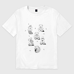 Футболка оверсайз женская Мишки - раскраски, цвет: белый