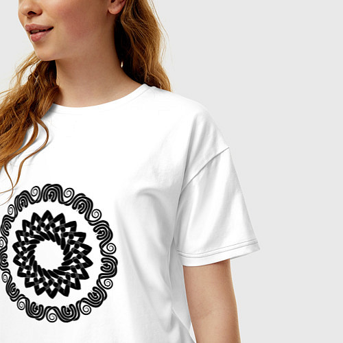 Женская футболка оверсайз Руки в змеином кругу / Белый – фото 3