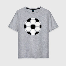 Футболка оверсайз женская Простой футбольный мяч, цвет: меланж