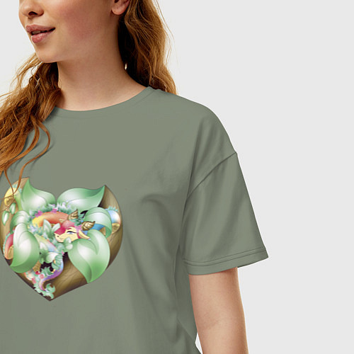 Женская футболка оверсайз Древесный дракон / Авокадо – фото 3
