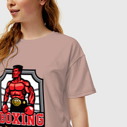 Футболка оверсайз женская Fignt club boxing, цвет: пыльно-розовый — фото 2