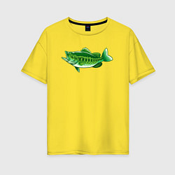 Футболка оверсайз женская Зелёная рыбка, цвет: желтый