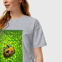 Футболка оверсайз женская Мишка в яркой зелени, цвет: меланж — фото 2
