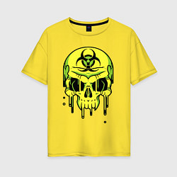 Футболка оверсайз женская Biohazard skull, цвет: желтый