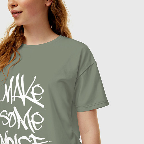 Женская футболка оверсайз Make - пошумим / Авокадо – фото 3