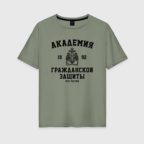 Женская футболка оверсайз АГЗ - Академия Гражданской Защиты МЧС России / Авокадо – фото 1