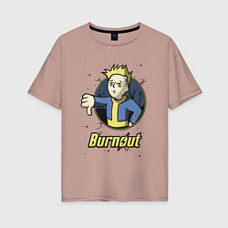 Футболка оверсайз женская Burnout - vault boy, цвет: пыльно-розовый