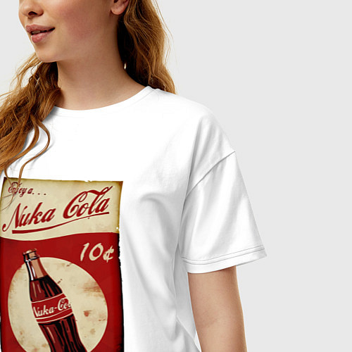 Женская футболка оверсайз Nuka cola price / Белый – фото 3