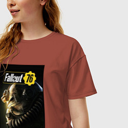 Футболка оверсайз женская Fallout 76 - game poster, цвет: кирпичный — фото 2
