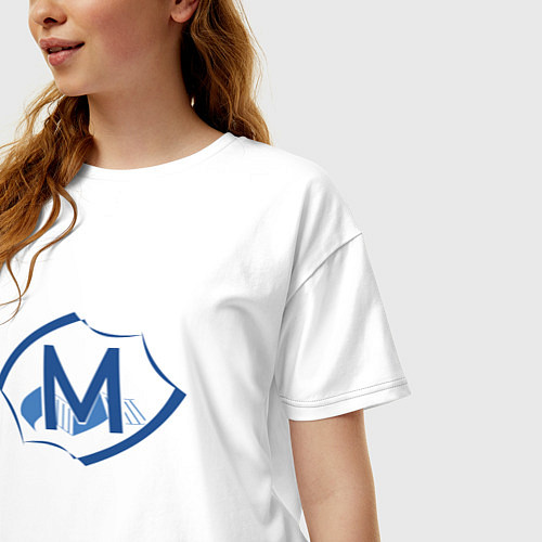 Женская футболка оверсайз Эмблема М / Белый – фото 3