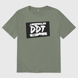 Футболка оверсайз женская ДДТ - логотип, цвет: авокадо