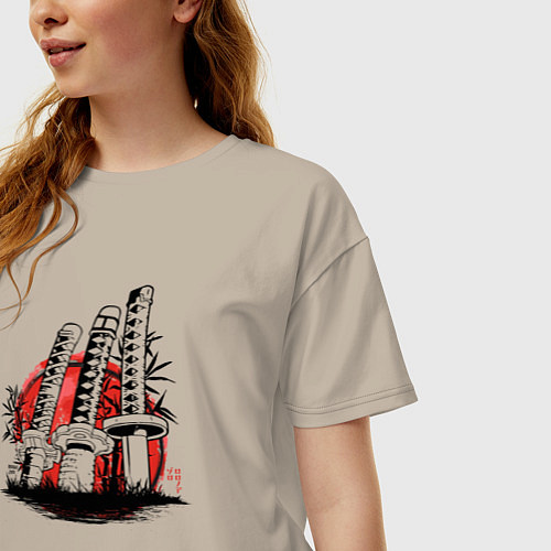 Женская футболка оверсайз Мечи Ророноа Зоро One Piece / Миндальный – фото 3