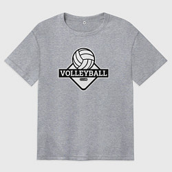 Футболка оверсайз женская Volleyball club, цвет: меланж