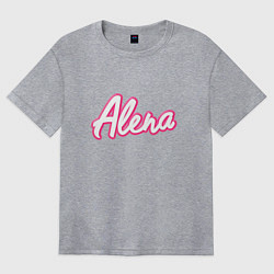 Футболка оверсайз женская Алена в стиле барби - объемный шрифт, цвет: меланж