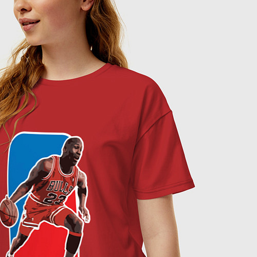 Женская футболка оверсайз Jordan play / Красный – фото 3