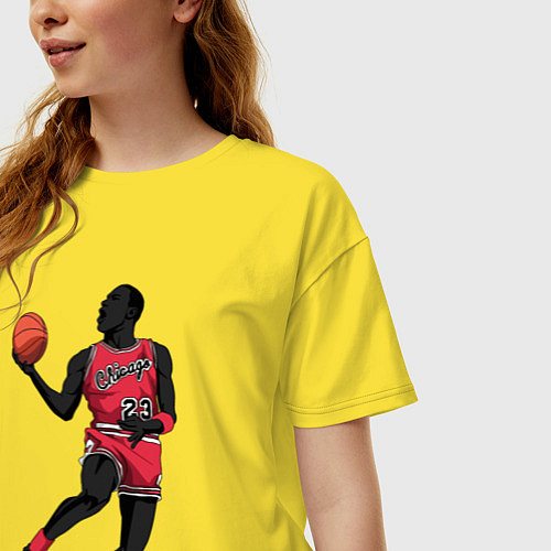 Женская футболка оверсайз Retro Jordan / Желтый – фото 3