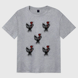 Футболка оверсайз женская Древесный череп, цвет: меланж