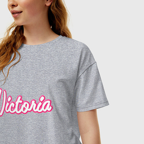Женская футболка оверсайз Виктория в стиле Барби / Меланж – фото 3