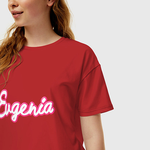 Женская футболка оверсайз Евгения в стиле барби / Красный – фото 3