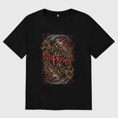 Женская футболка оверсайз Slipknot - goat demon / Черный – фото 1