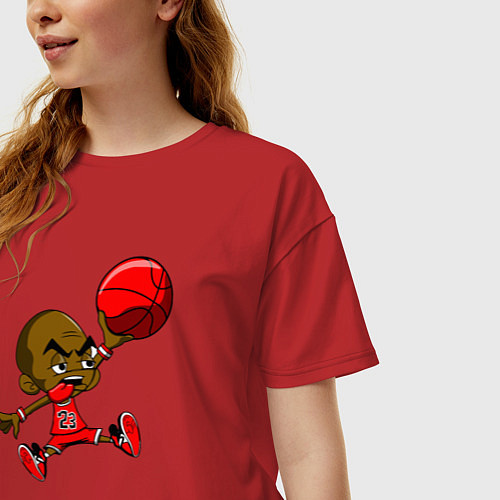 Женская футболка оверсайз Baby Jordan / Красный – фото 3