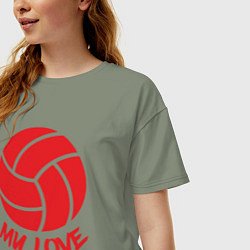 Футболка оверсайз женская Volleyball my love, цвет: авокадо — фото 2